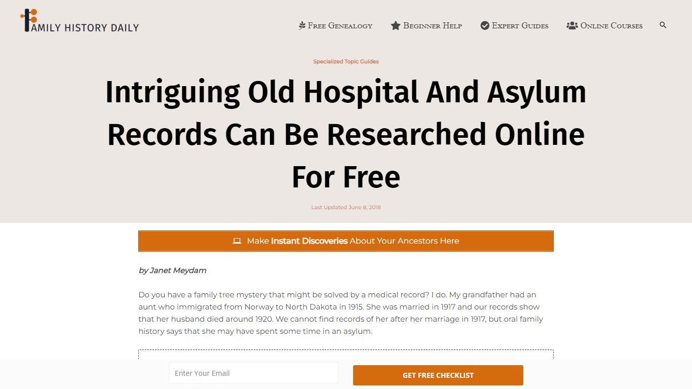 Find Old Hospital and Asylum Records for Genealogy Free Online